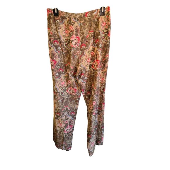 Talbots Womens Linen Silk Floral Paisley Straight Leg Dress Pants Sz 8 Classic - Picture 2 of 7